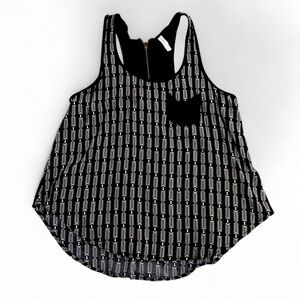 Xhilaration Black and White Crop Tank Top
